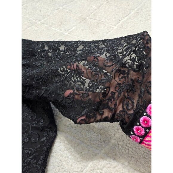 Yasmeen Arif Women's Embroidered Sequins Beaded Lace Sleeve Indian Kurta Dress - Picture 8 of 13